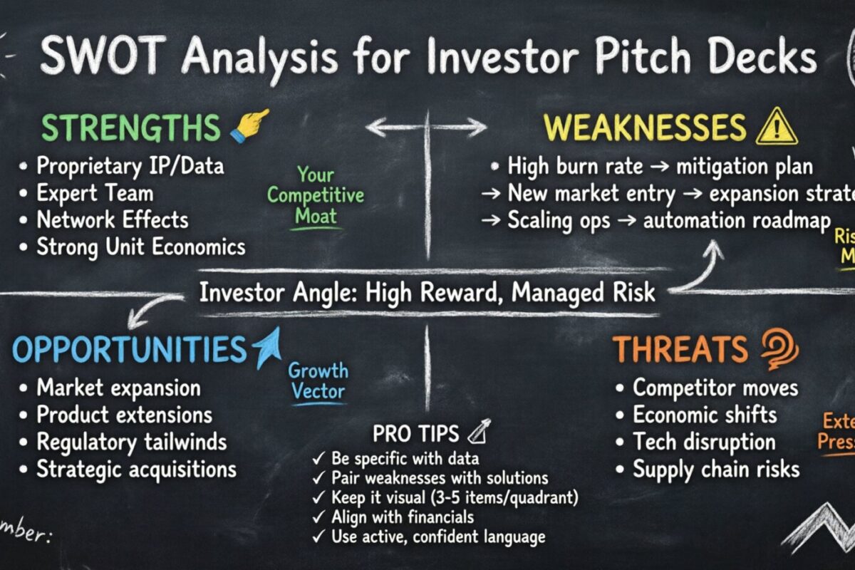 Integration einer SWOT-Analyse in Ihre Investoren-Pitch-Präsentation Integration einer SWOT-Analyse in Ihre Investoren-Pitch-Präsentation