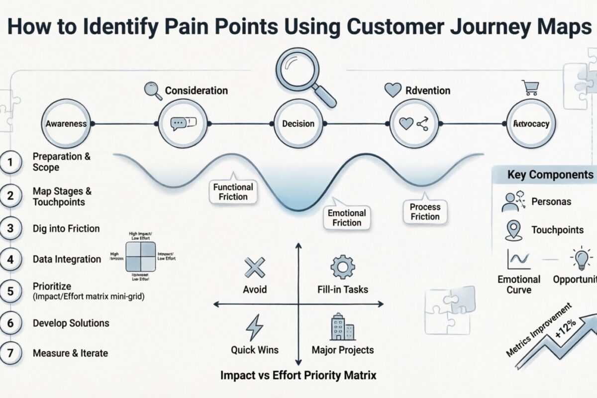 So identifizieren Sie Schmerzpunkte mithilfe von Customer-Journey-Karten