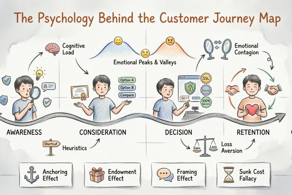 La psychologie derrière la carte du parcours client
