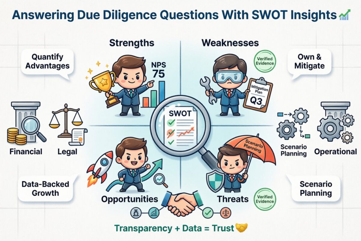 SWOTの洞察を活用してデューデリジェンスの質問に答える