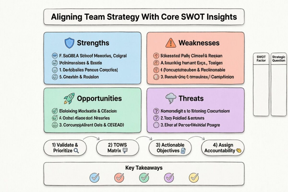 Dostosowanie strategii zespołu do kluczowych wniosków SWOT Dostosowanie strategii zespołu do kluczowych wniosków SWOT
