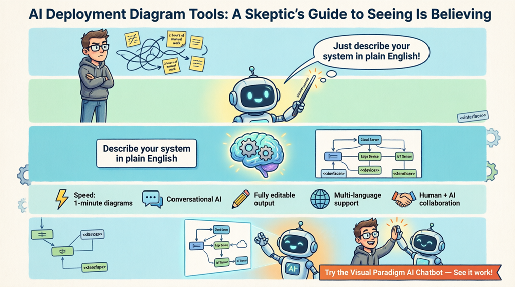 Ferramentas para Diagramas de Implantação com IA: Um Guia para Céticos sobre Ver é Acreditar