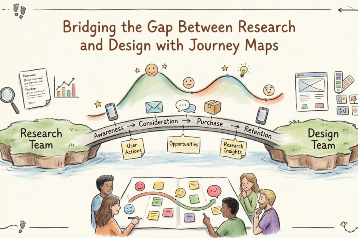 Ponteando a Lacuna Entre Pesquisa e Design com Mapas de Jornada