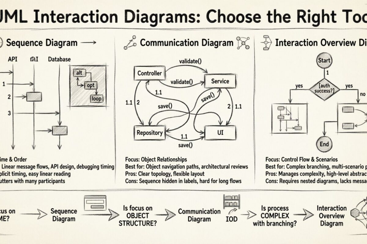 UML Interaction Overview Diagrams vs Sequence and Communication Diagrams: Which One Fits Your Scenario? UML Interaction Overview Diagrams vs Sequence and Communication Diagrams: Which One Fits Your Scenario?