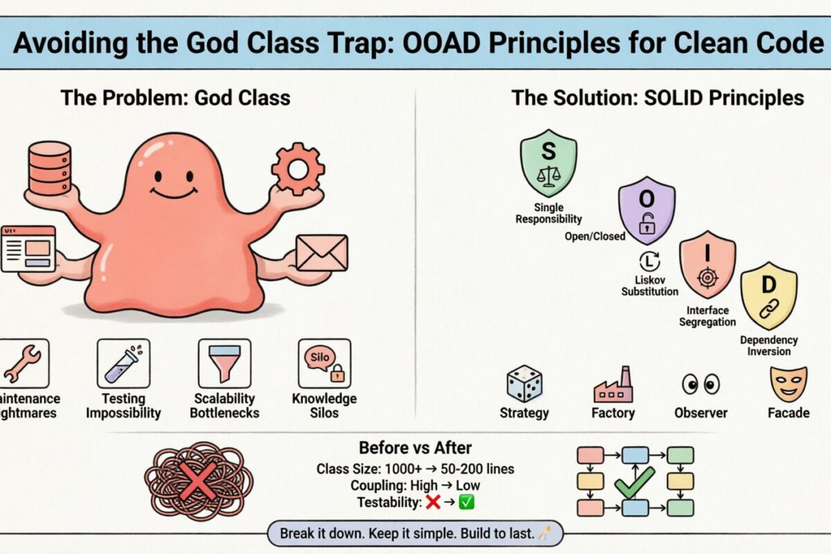 Avoiding the “God Class” Trap: Key Object-Oriented Analysis and Design Principles for Clean Code